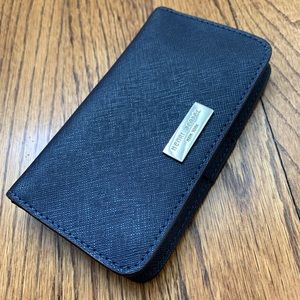 Henri Bendel Navy Leather Phone Wallet